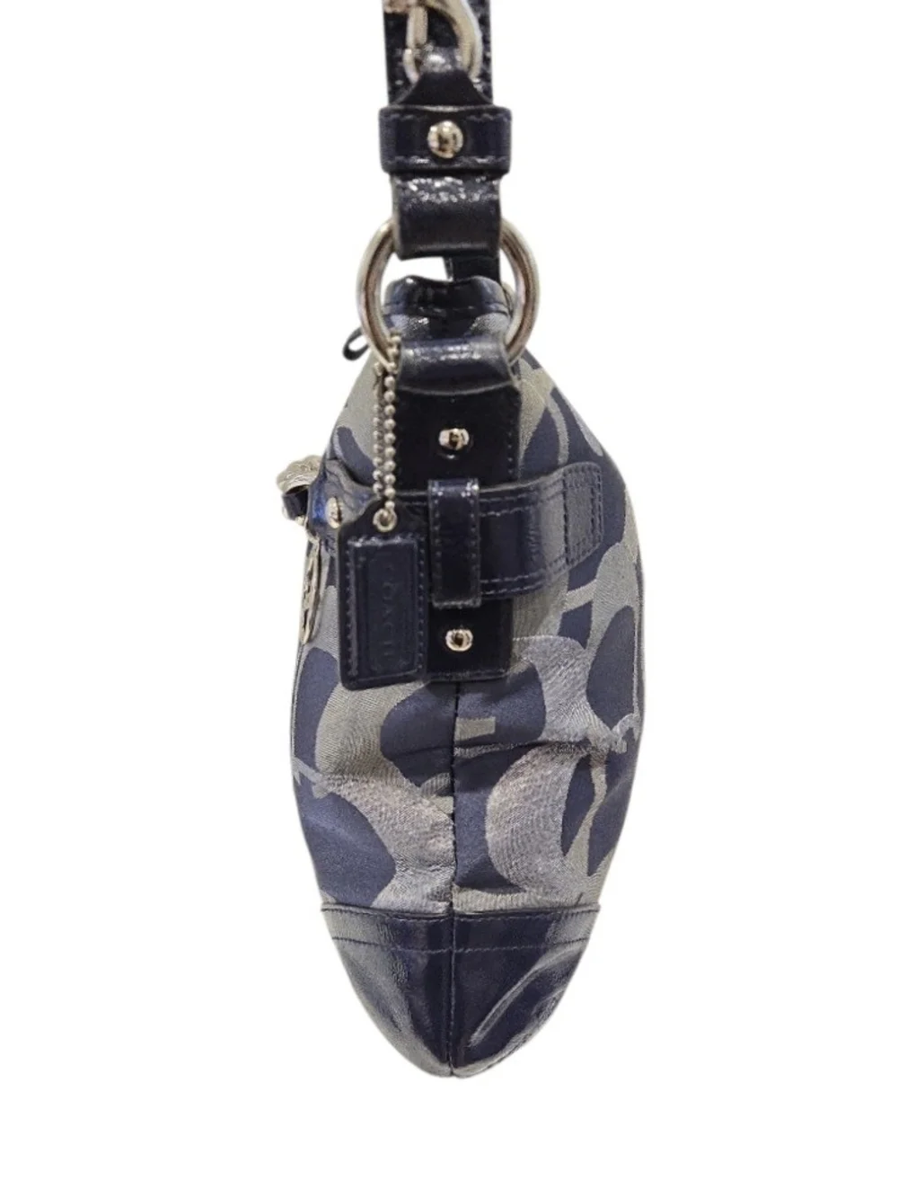 Coach Optic Navy Metallic Signature Shoulder Bag/Crossbody